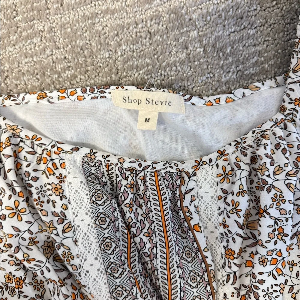 Shop Stevie Floral Maxi Dress - Brown and White - Picture 2 of 2